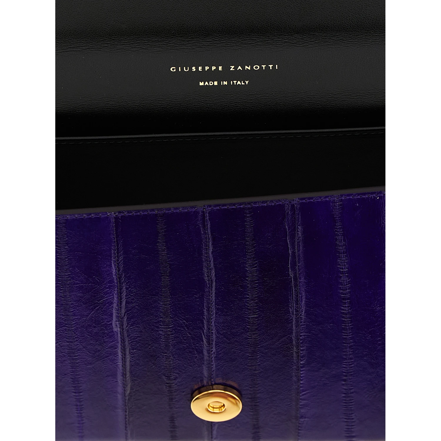 Purple Leather Clutch Bag
