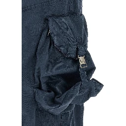 Blue Cotton Cargo Pants