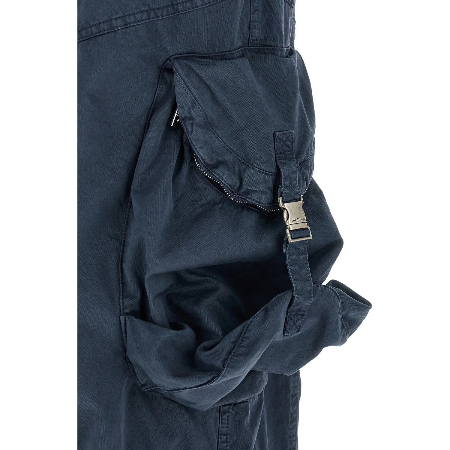 Blue Cotton Cargo Pants