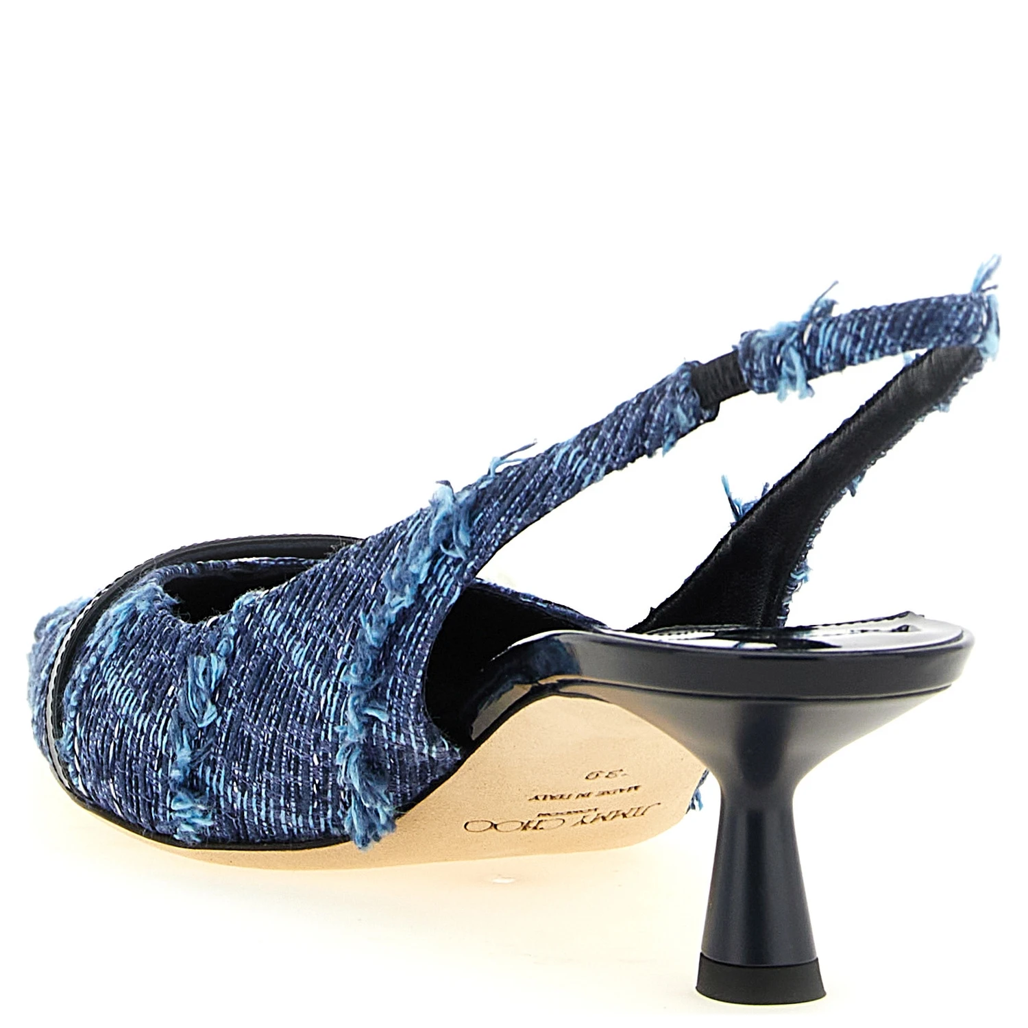 Multicolor Tencel Mid Heel Pumps