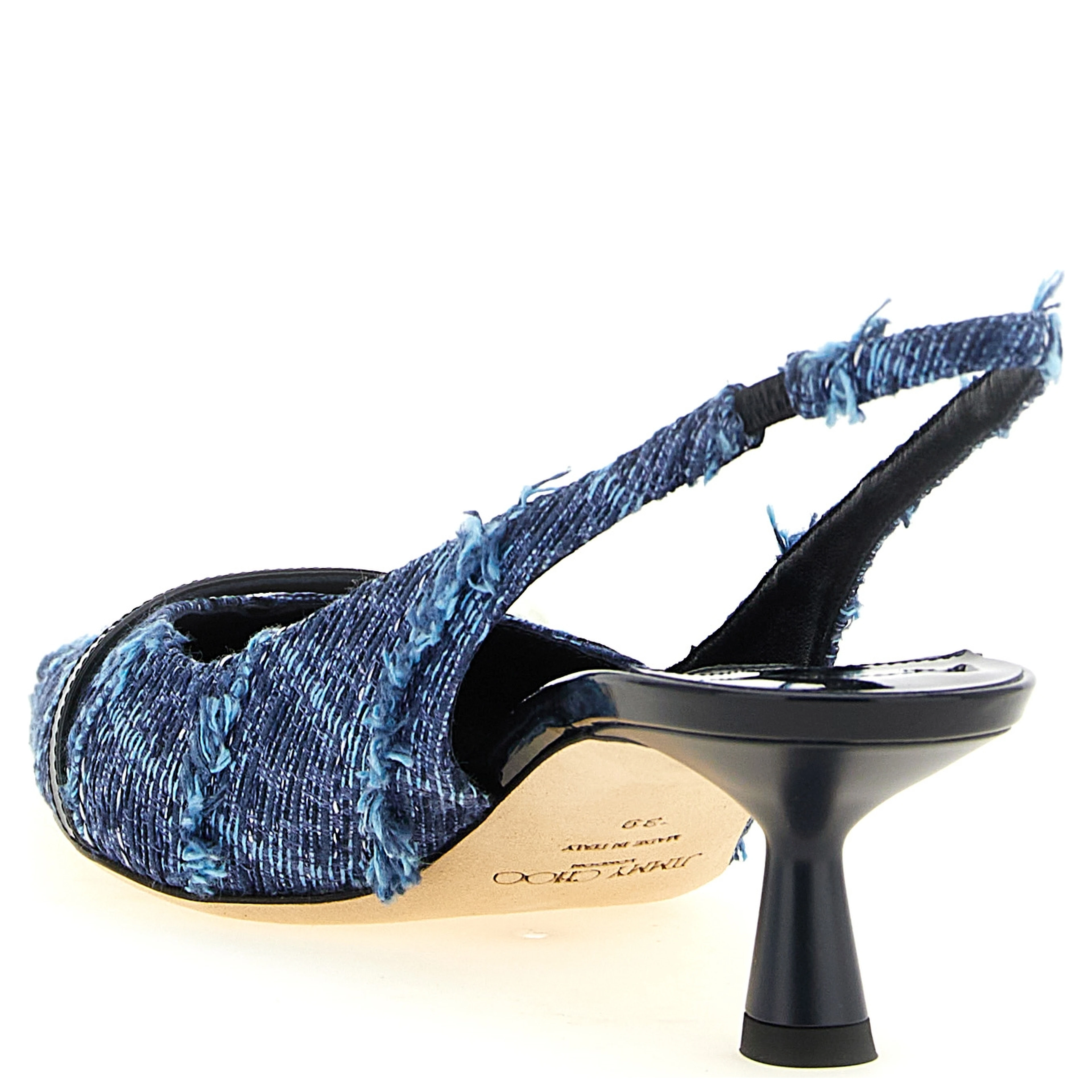 Multicolor Tencel Mid Heel Pumps