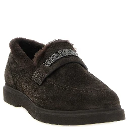 Brown Calfskin Slip-On Loafers