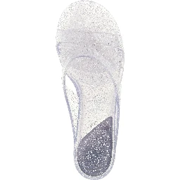 Silver Rubber Flat Sandals