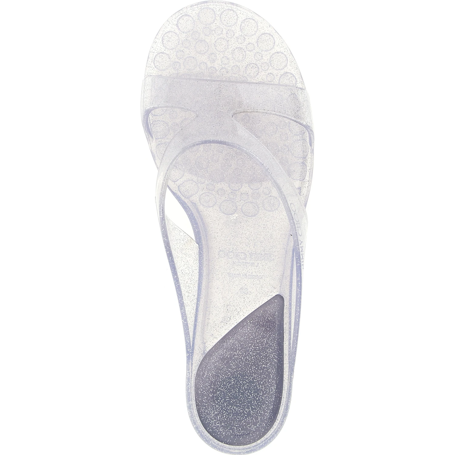 Silver Rubber Flat Sandals