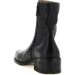 Black Calfskin Ankle Boots