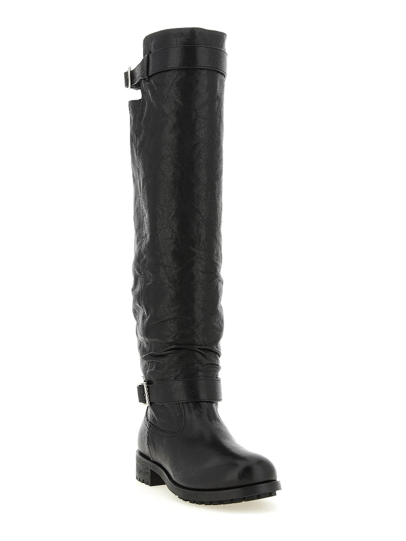 Black Leather Over The Knee