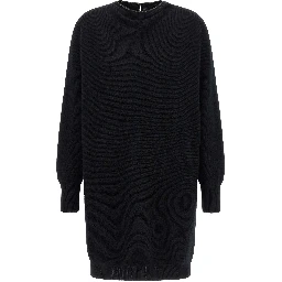 Black Virgin Wool Short Dress