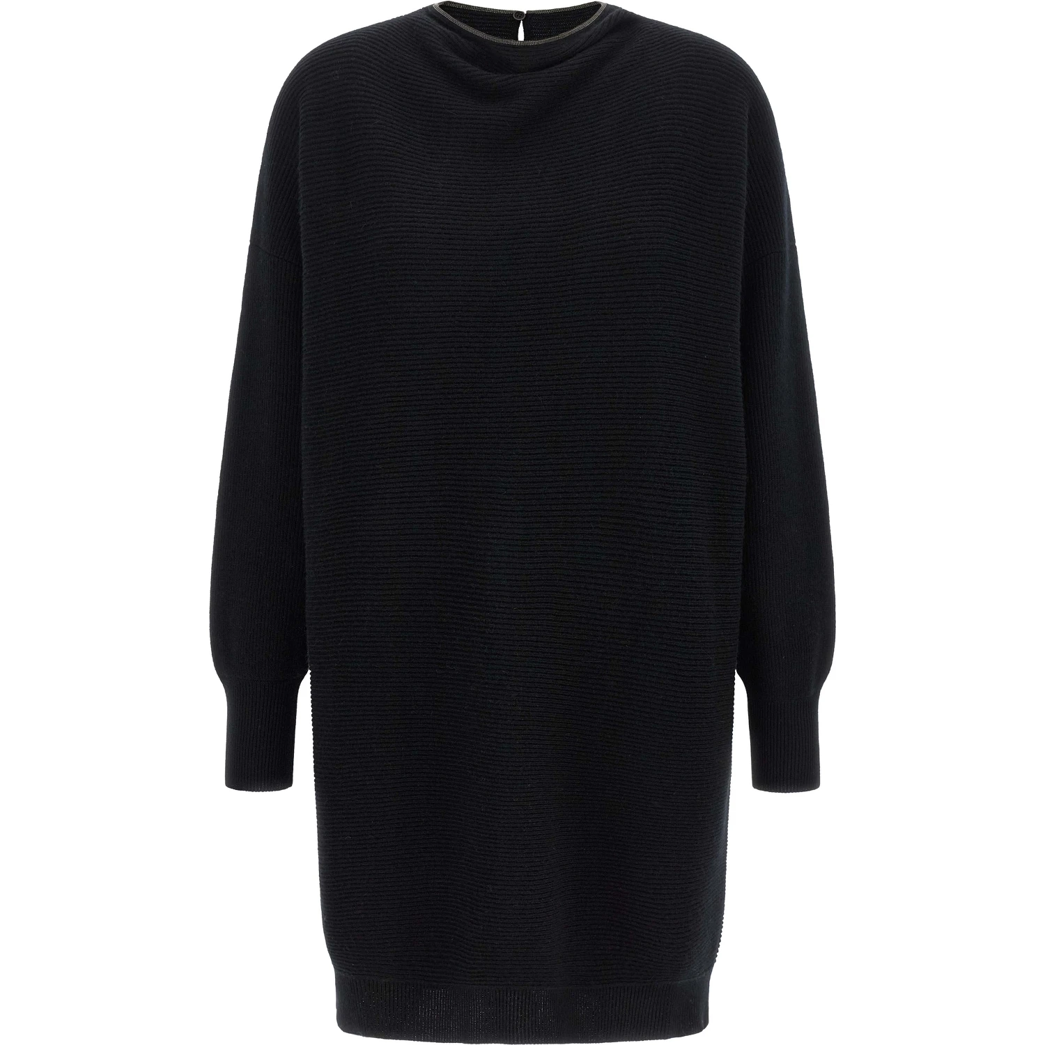 Black Virgin Wool Short Dress