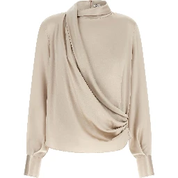 Beige Silk Blouse
