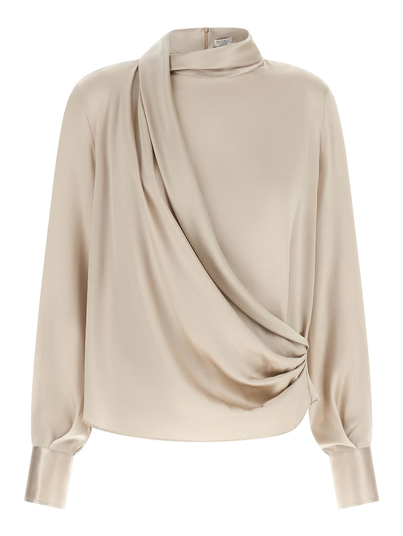 Beige Silk Blouse