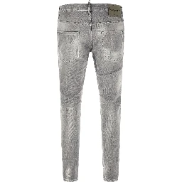 Gray Cotton Tapered Jeans