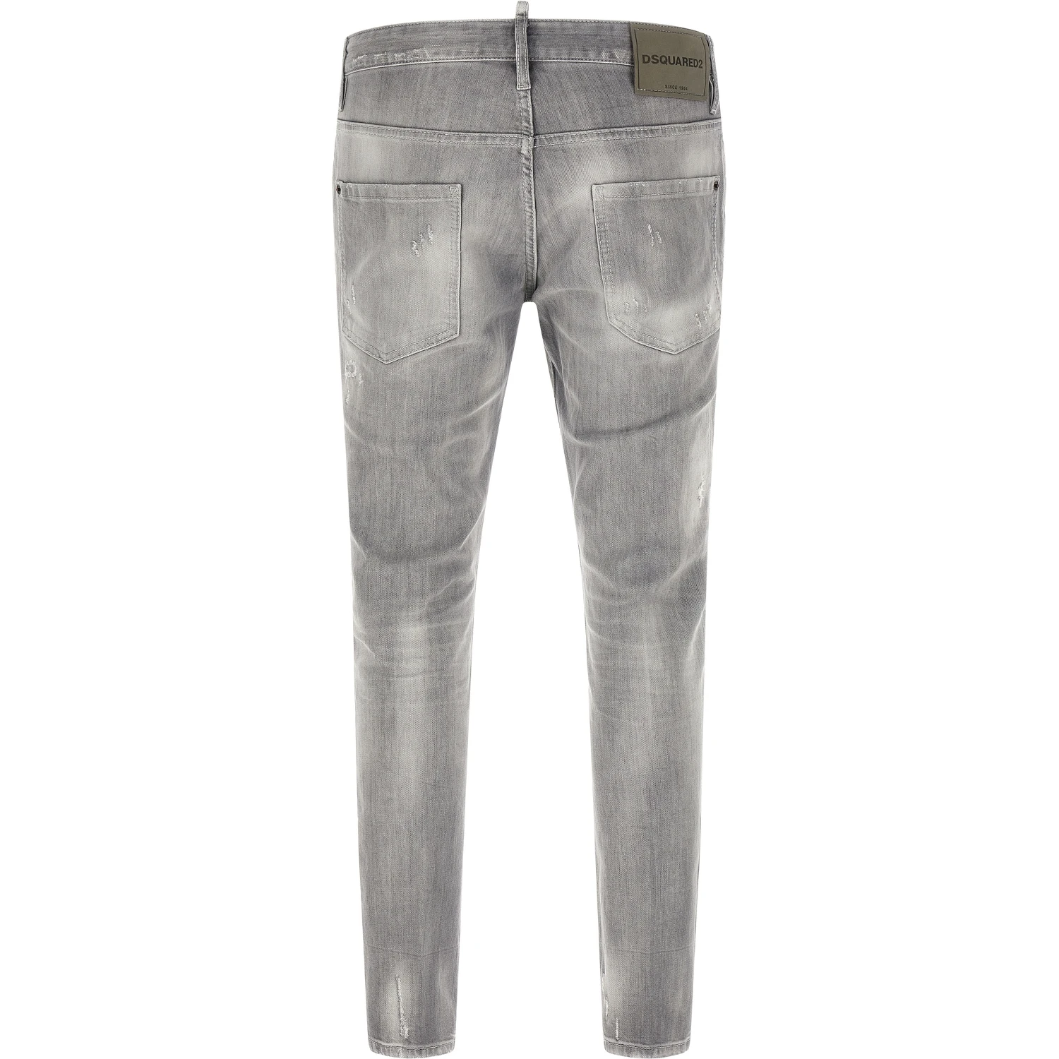 Gray Cotton Tapered Jeans