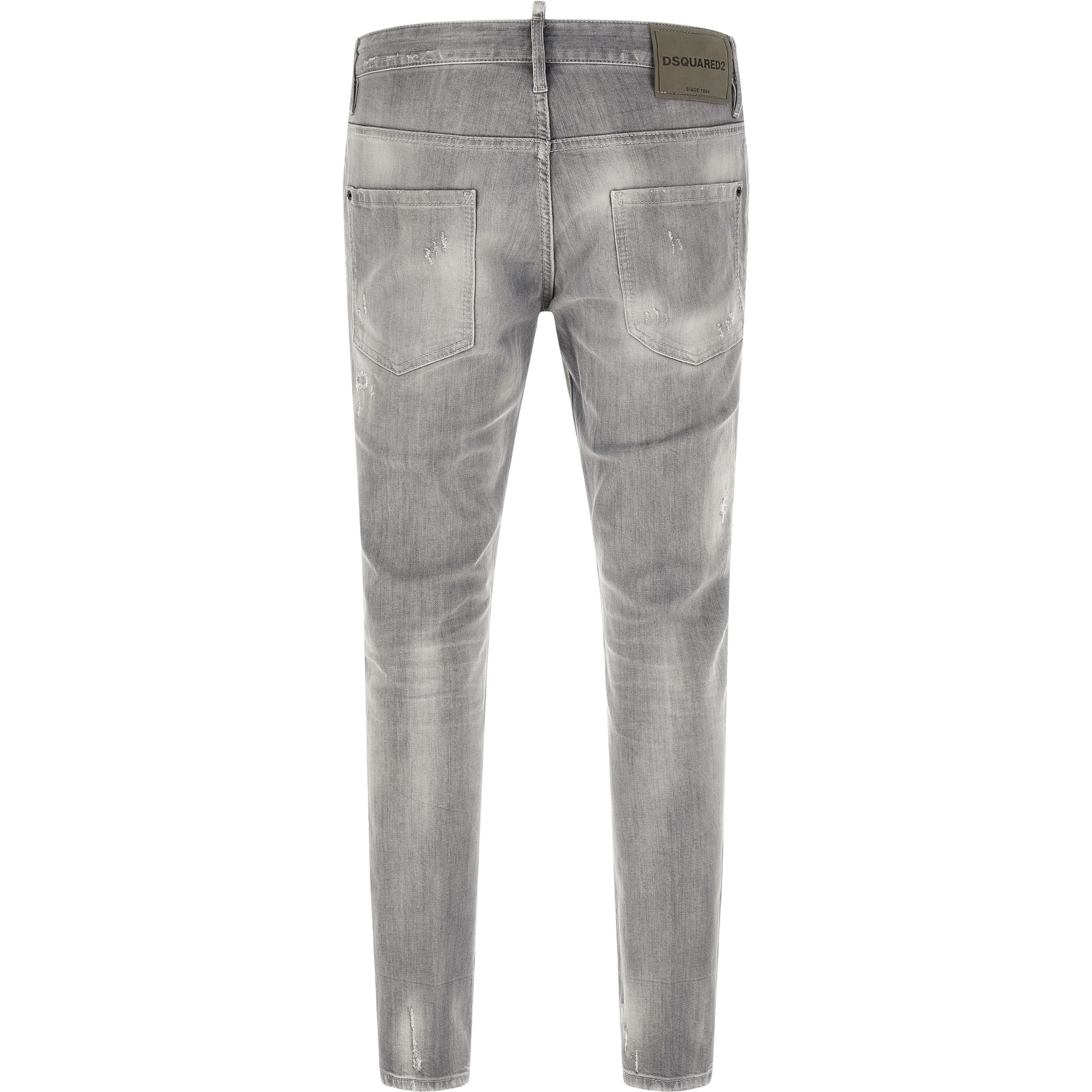 Gray Cotton Tapered Jeans
