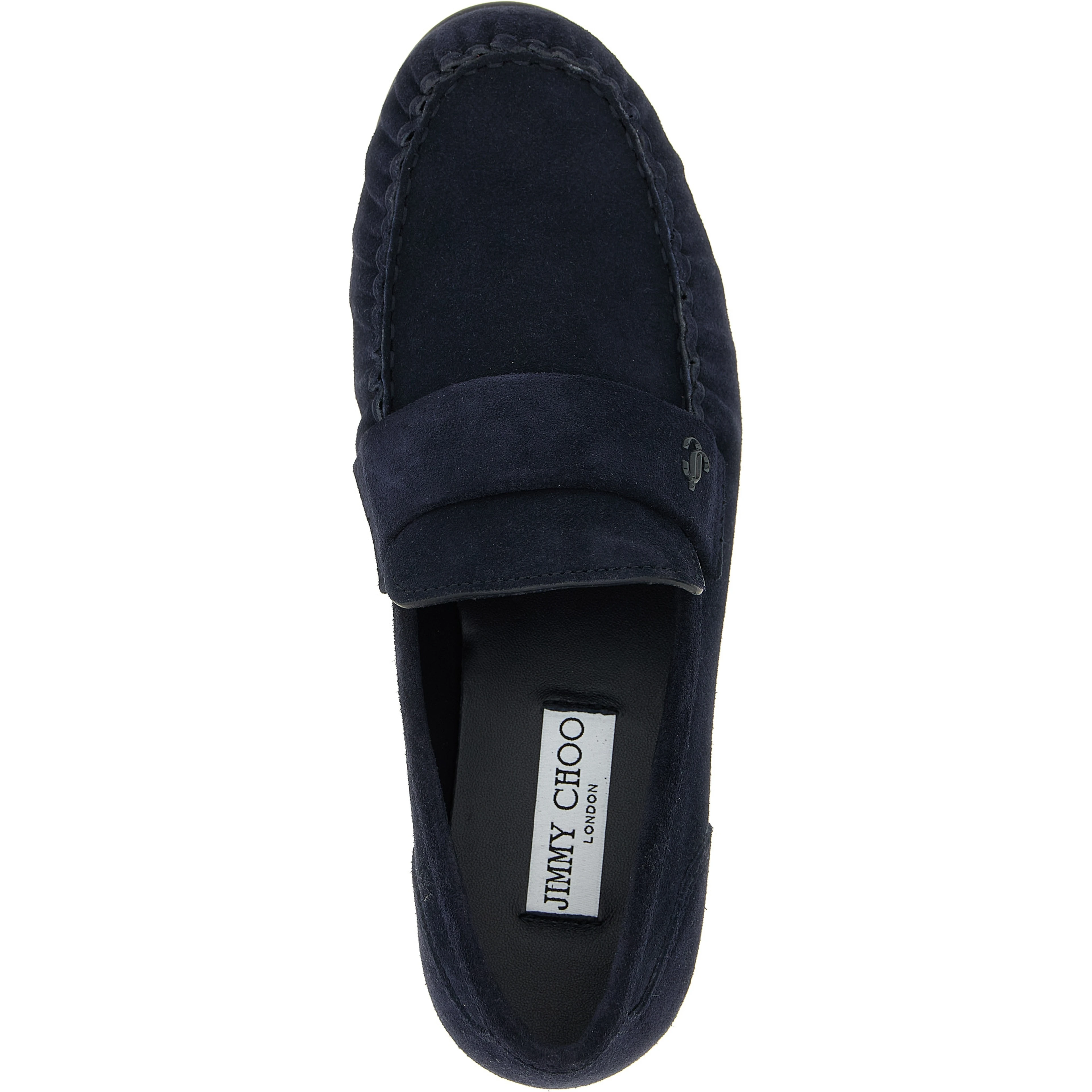Blue Leather Slip-On Loafers