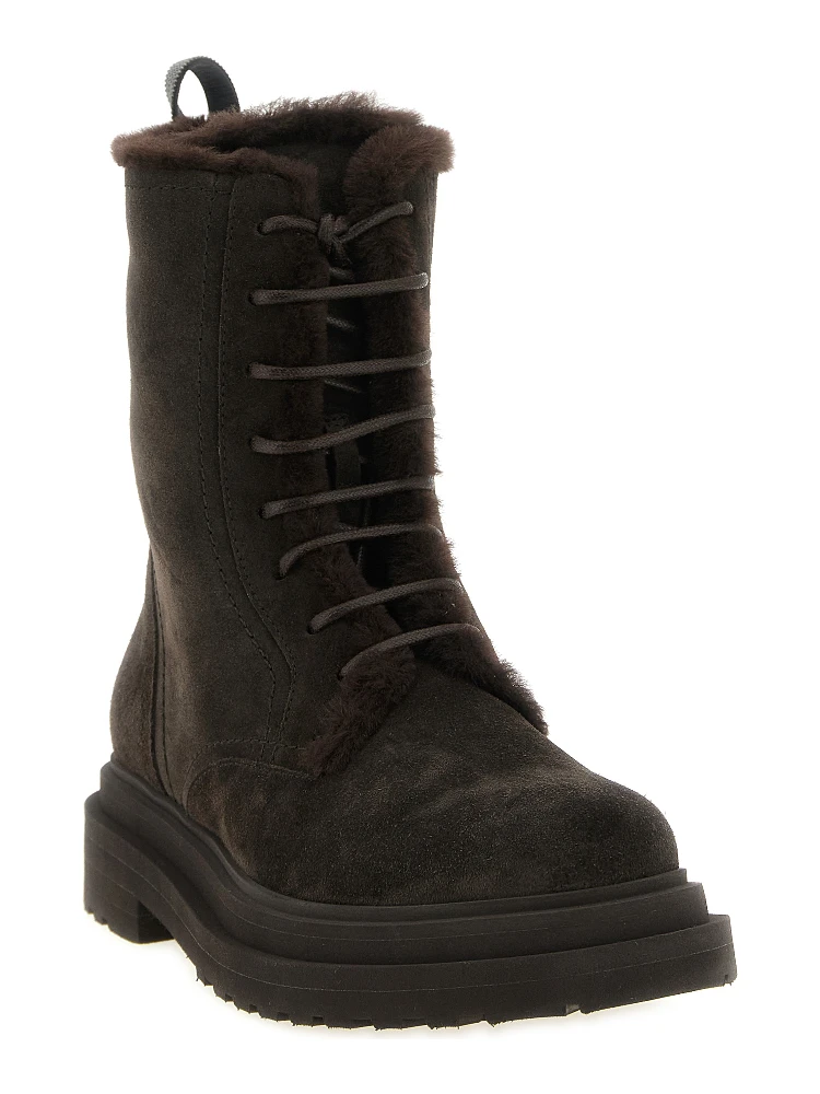 Brown Calfskin Lace-Up Boots alternative