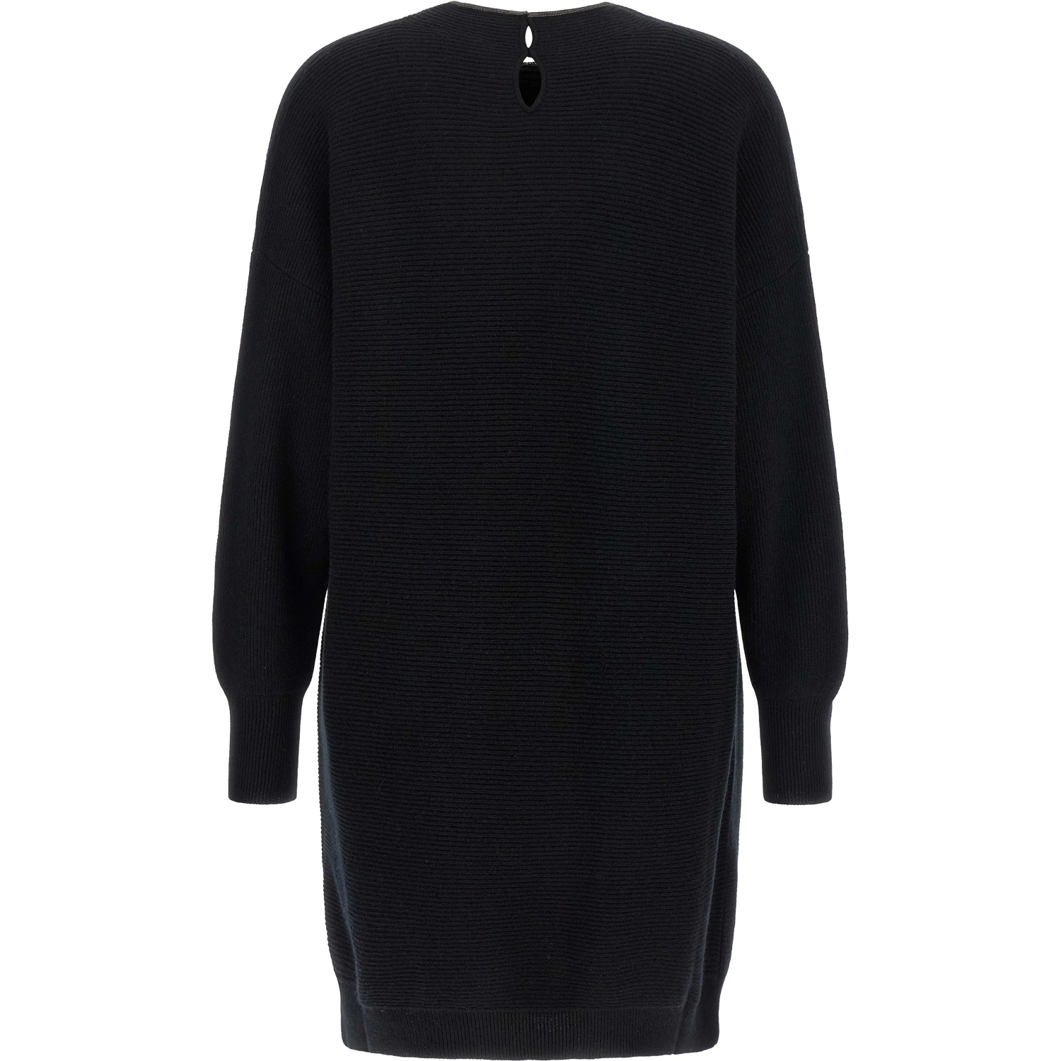 Black Virgin Wool Short Dress