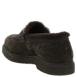 Brown Calfskin Slip-On Loafers