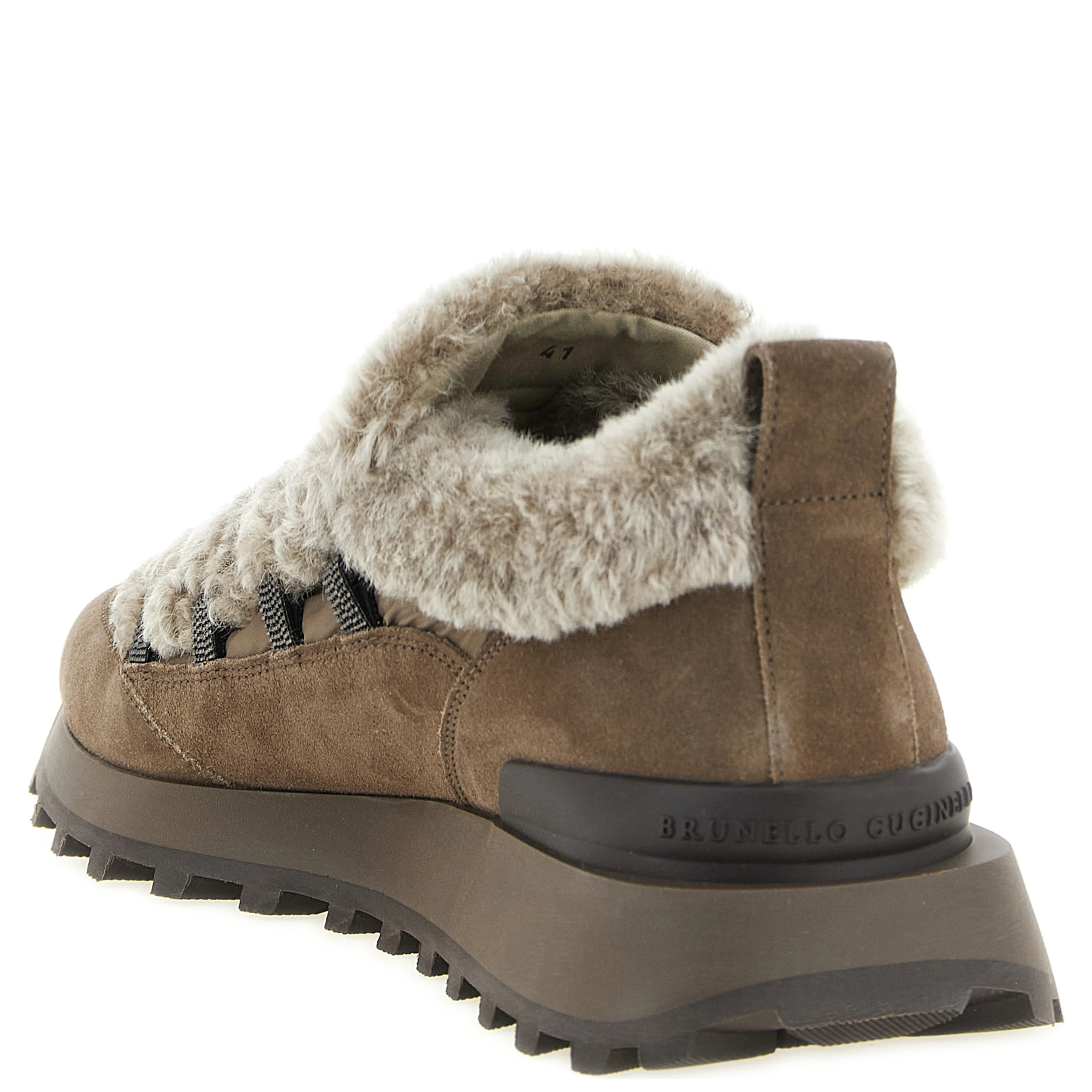 Brown Calfskin Chunky Sneakers