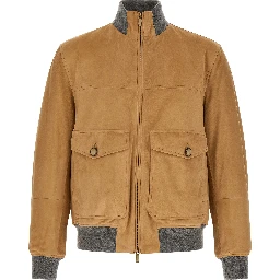 Beige Lamb Leather Leather Jacket