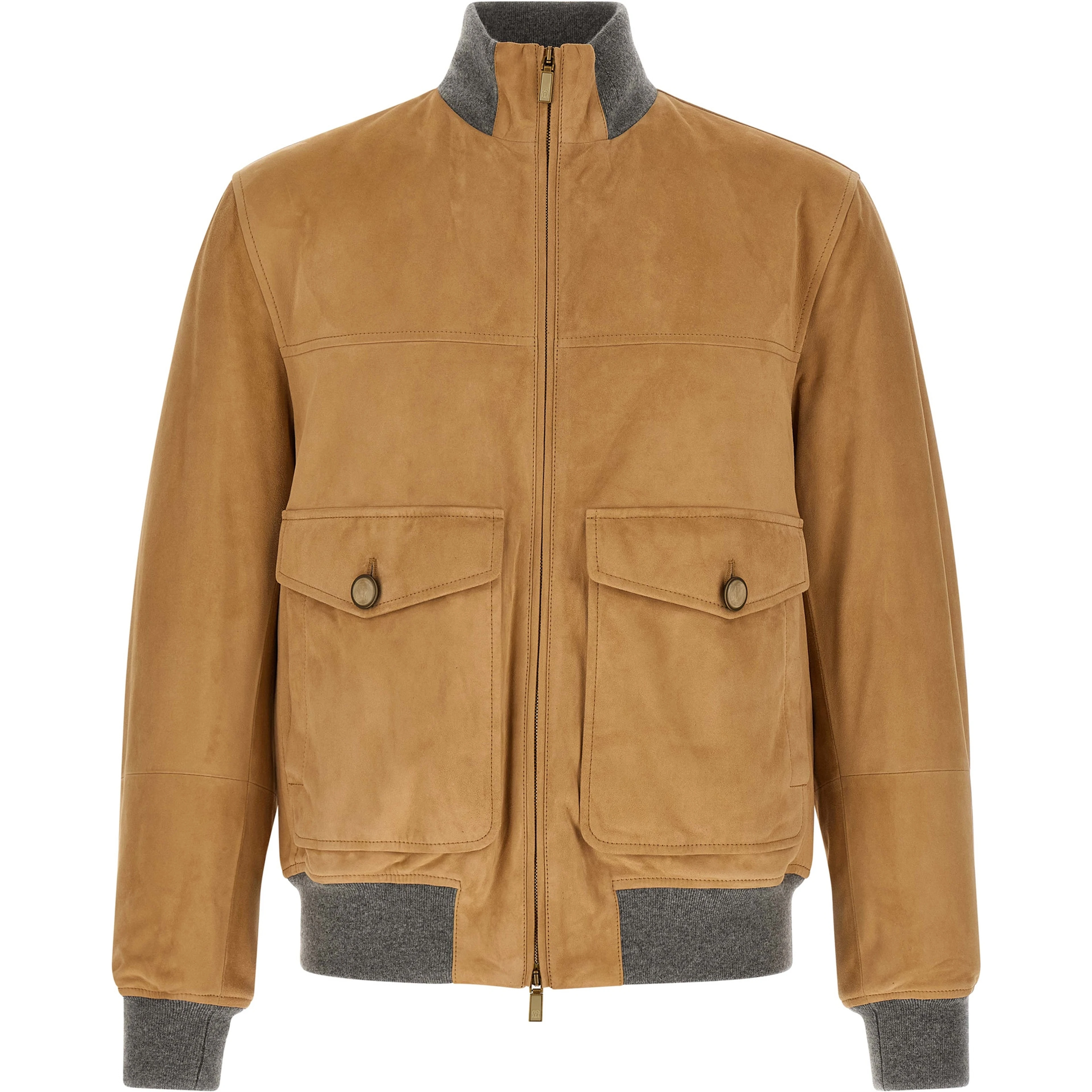 Beige Lamb Leather Leather Jacket