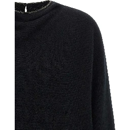 Black Virgin Wool Short Dress