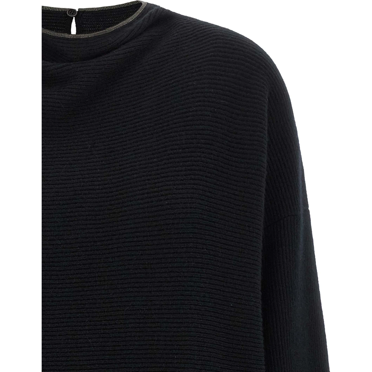 Black Virgin Wool Short Dress