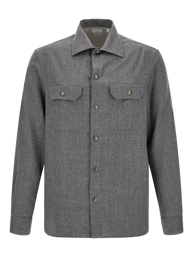 Gray Virgin Wool Blouse