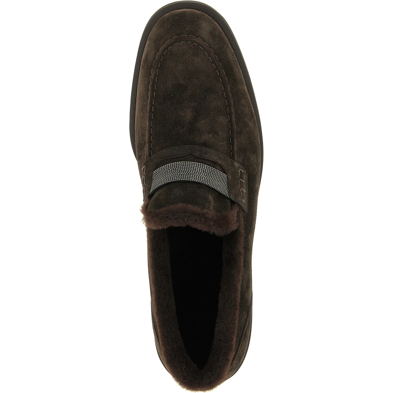 Brown Calfskin Slip-On Loafers
