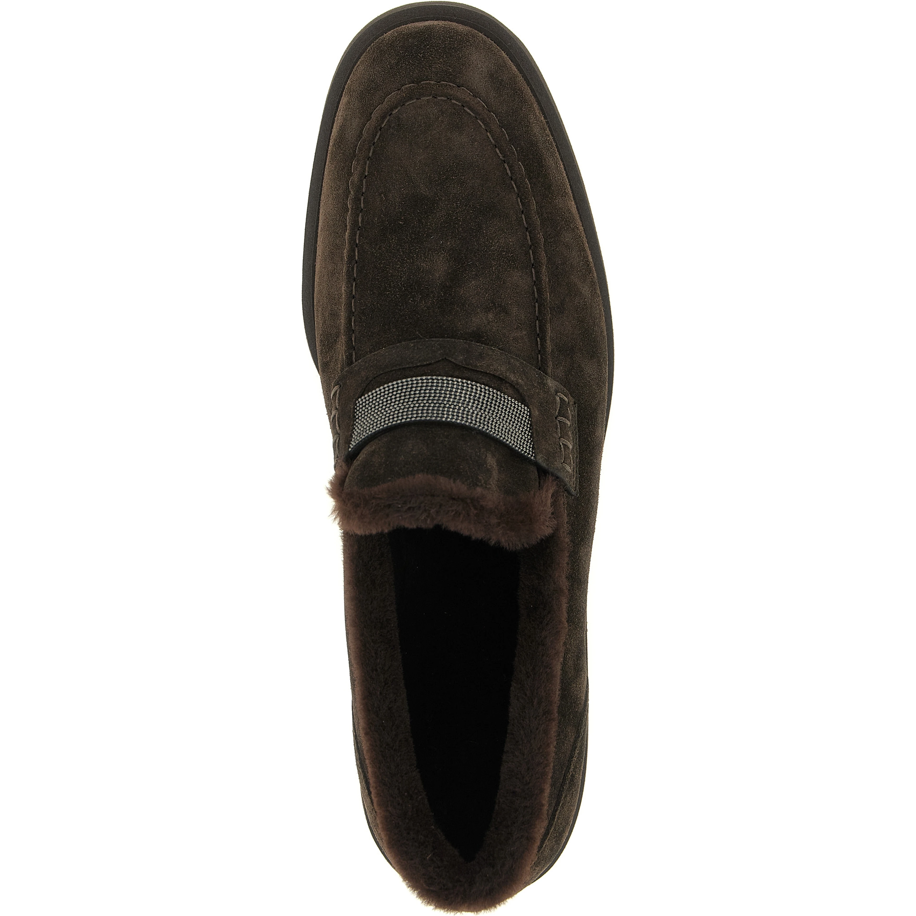 Brown Calfskin Slip-On Loafers