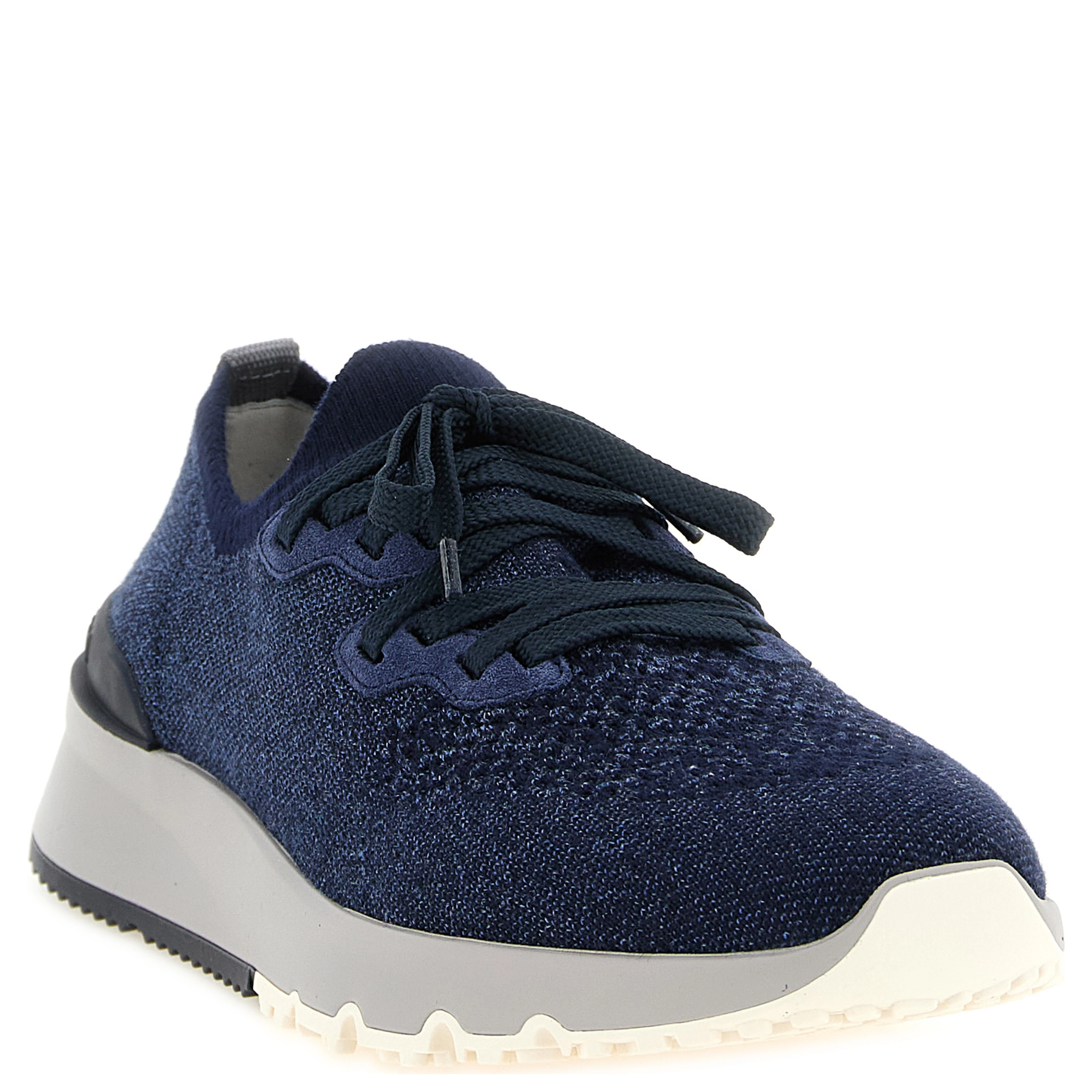 Blue Cotton Athletic Sneakers