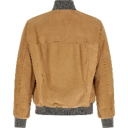 Beige Lamb Leather Leather Jacket