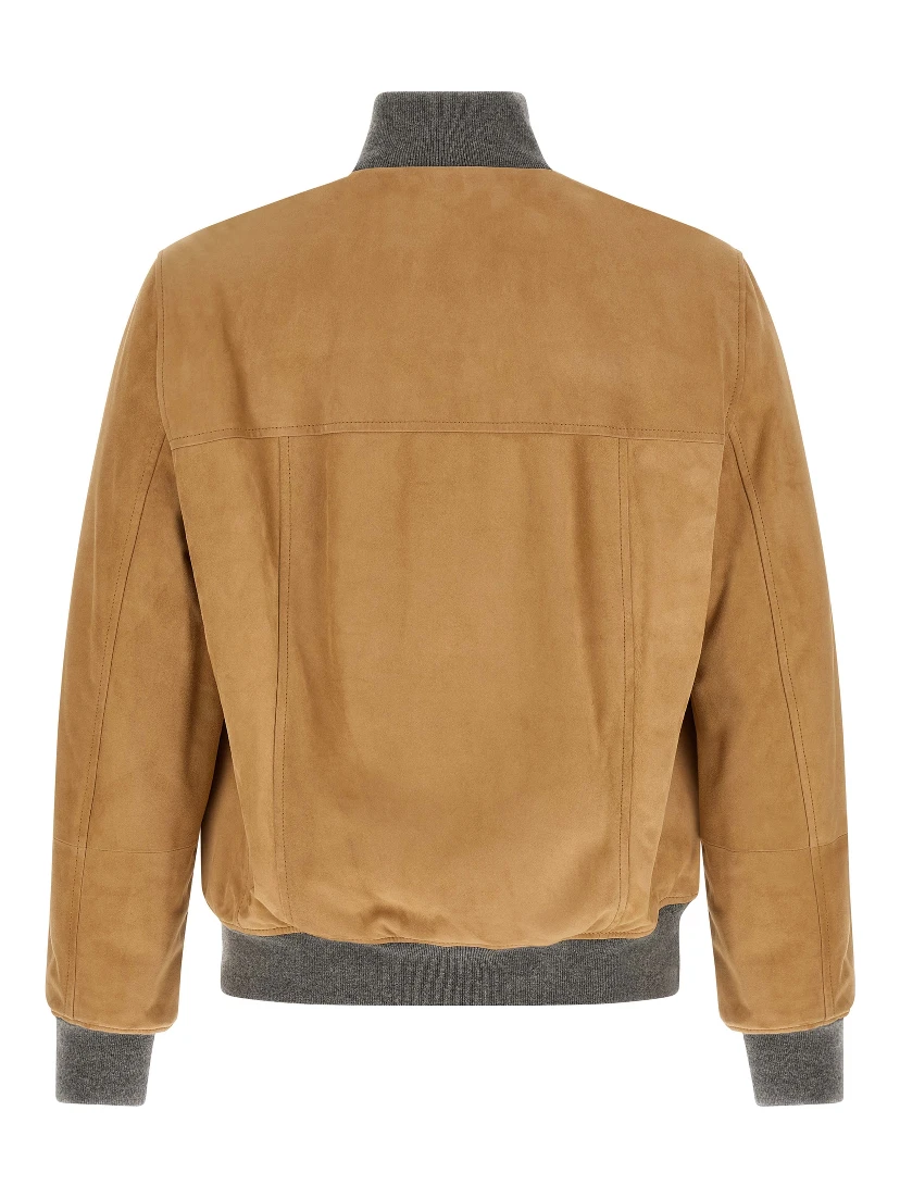 Beige Lamb Leather Leather Jacket
