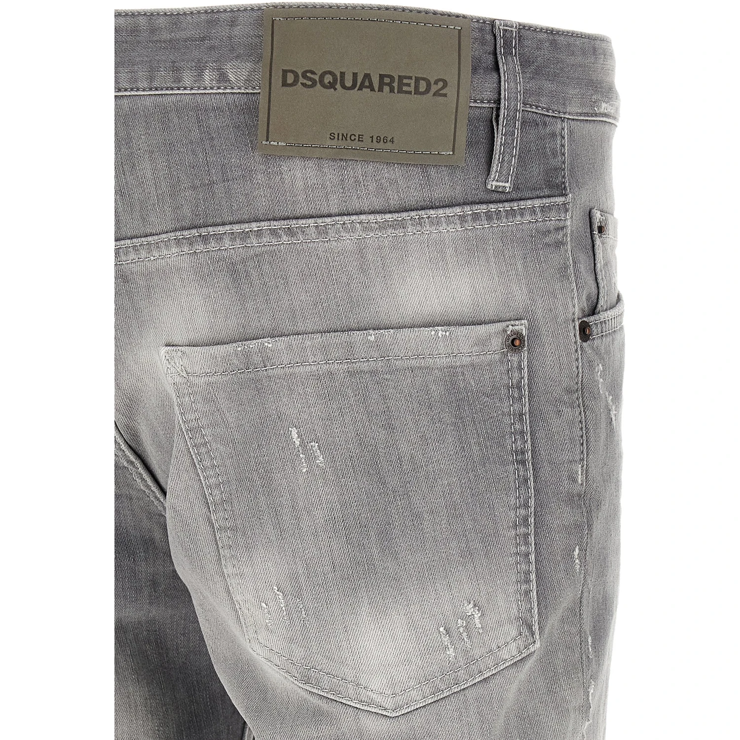 Gray Cotton Tapered Jeans