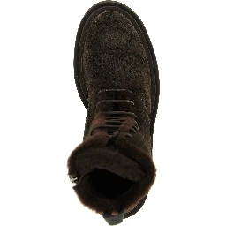 Brown Calfskin Lace-Up Boots