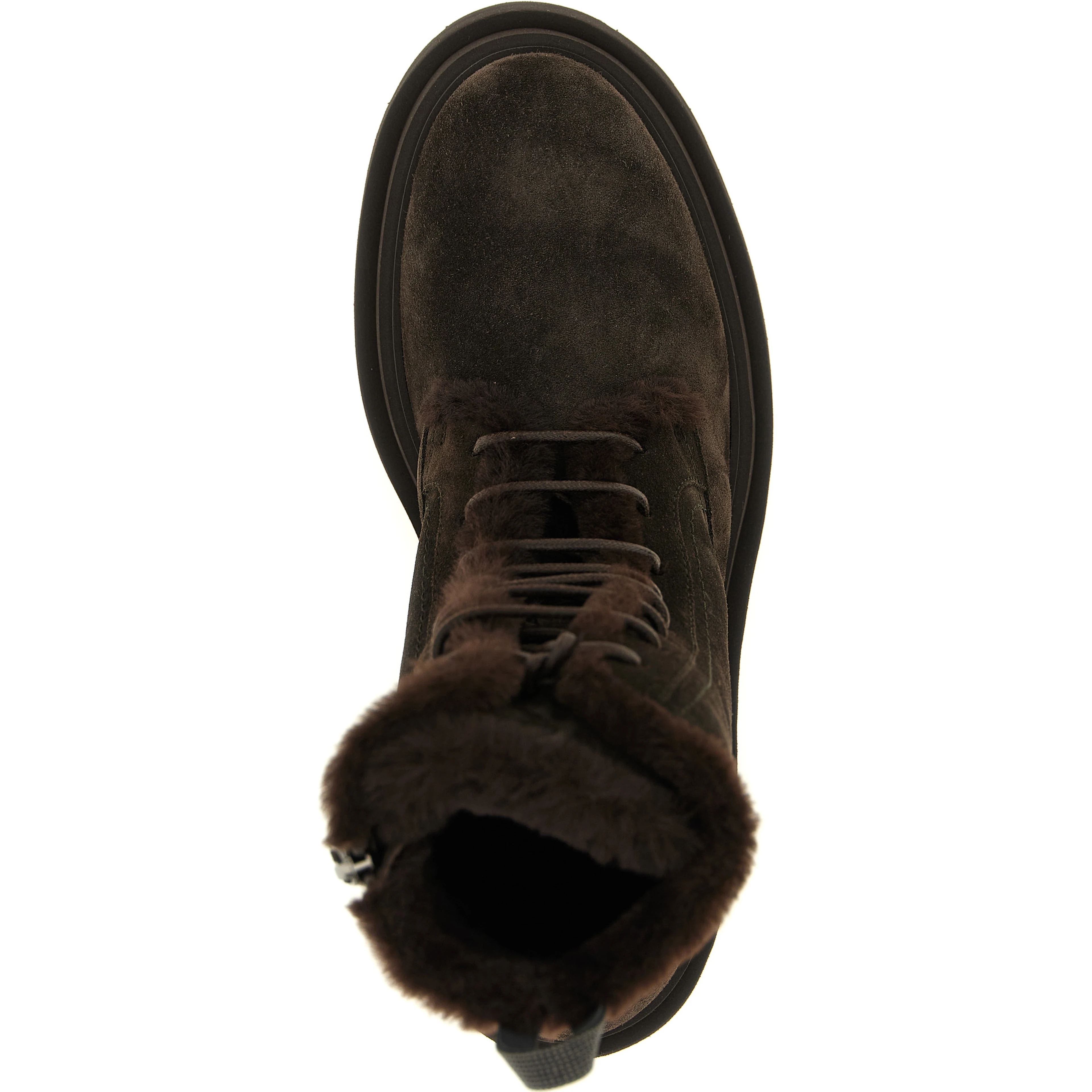 Brown Calfskin Lace-Up Boots
