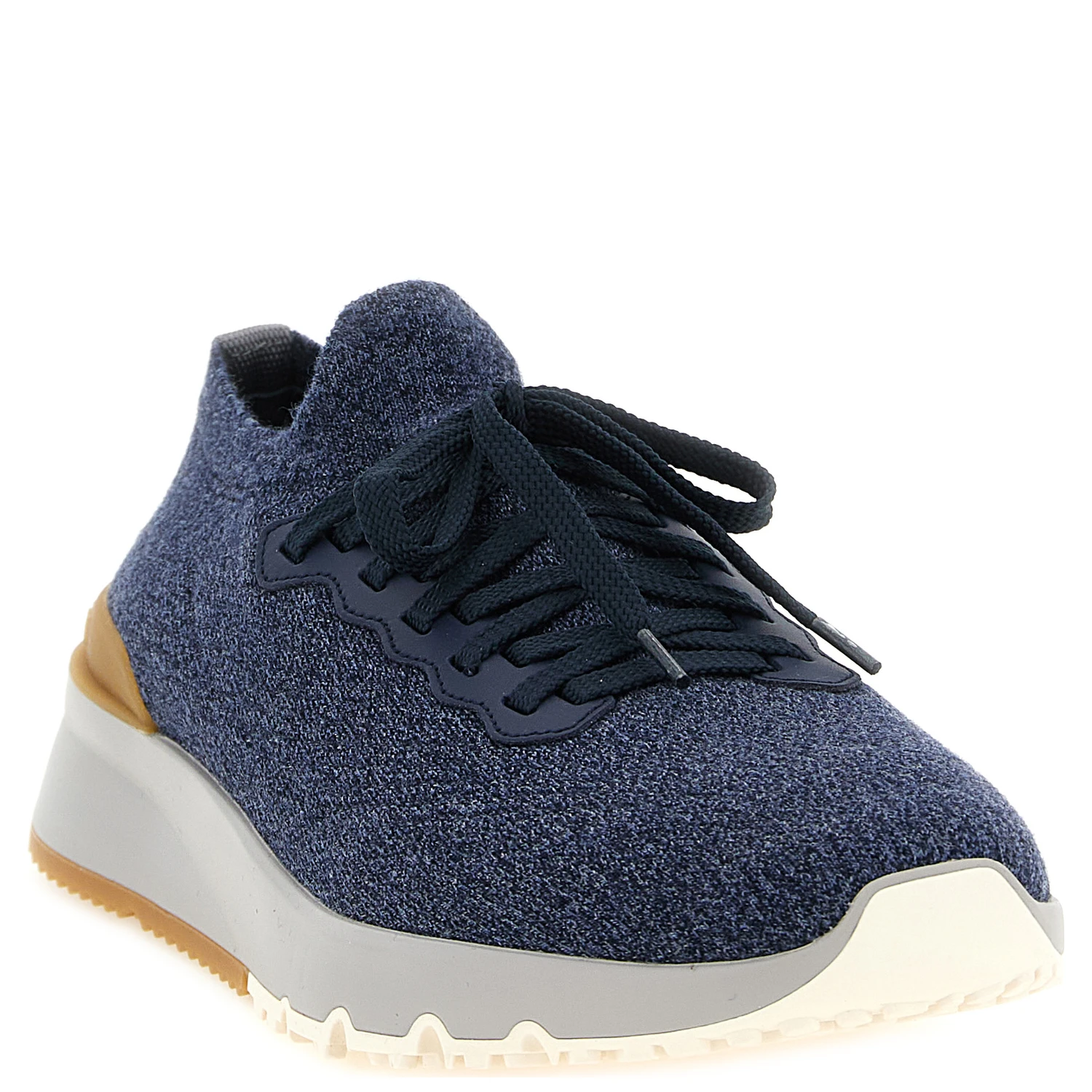 Blue Wool Athletic Sneakers