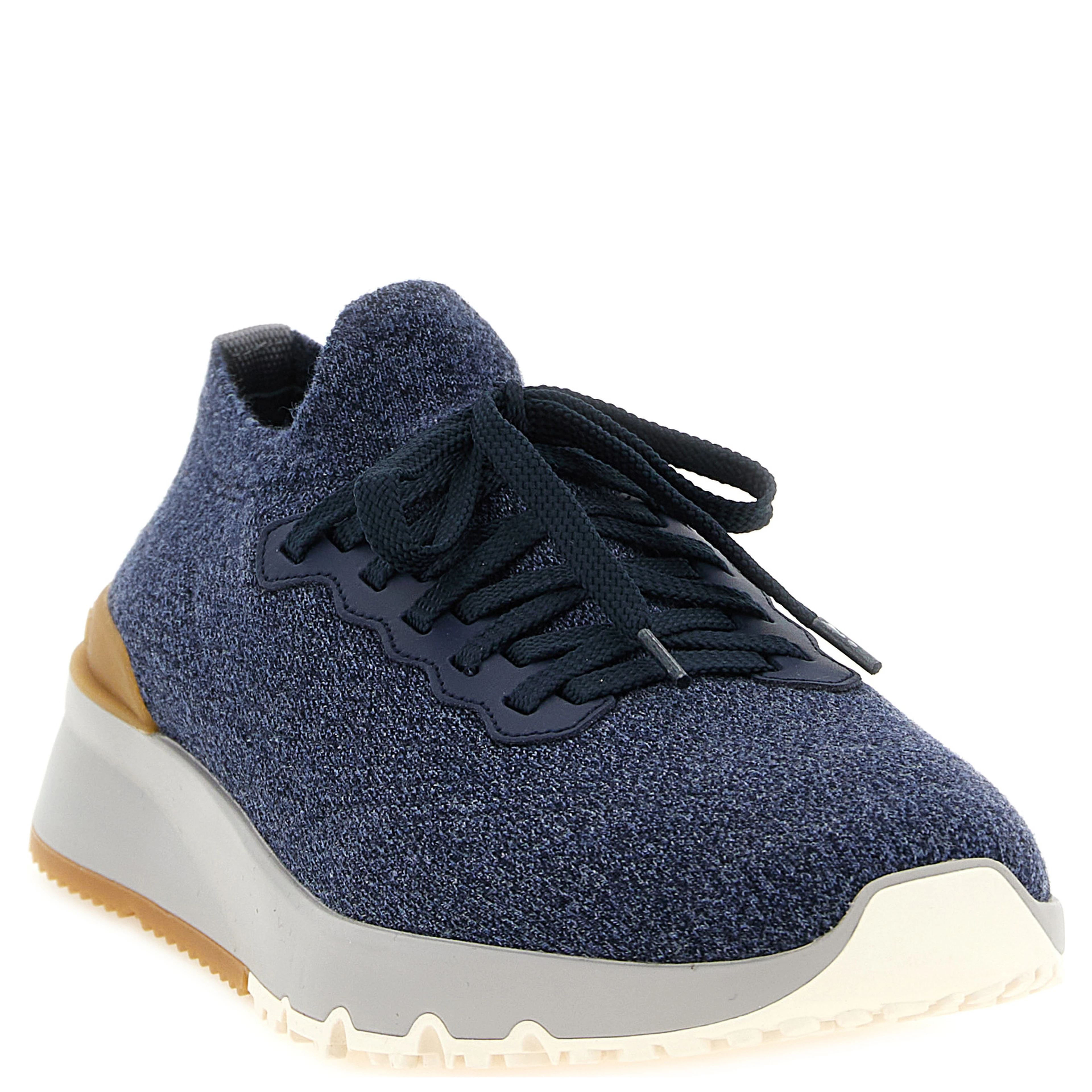 Blue Wool Athletic Sneakers