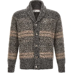 Gray Alpaca Leather Cardigan