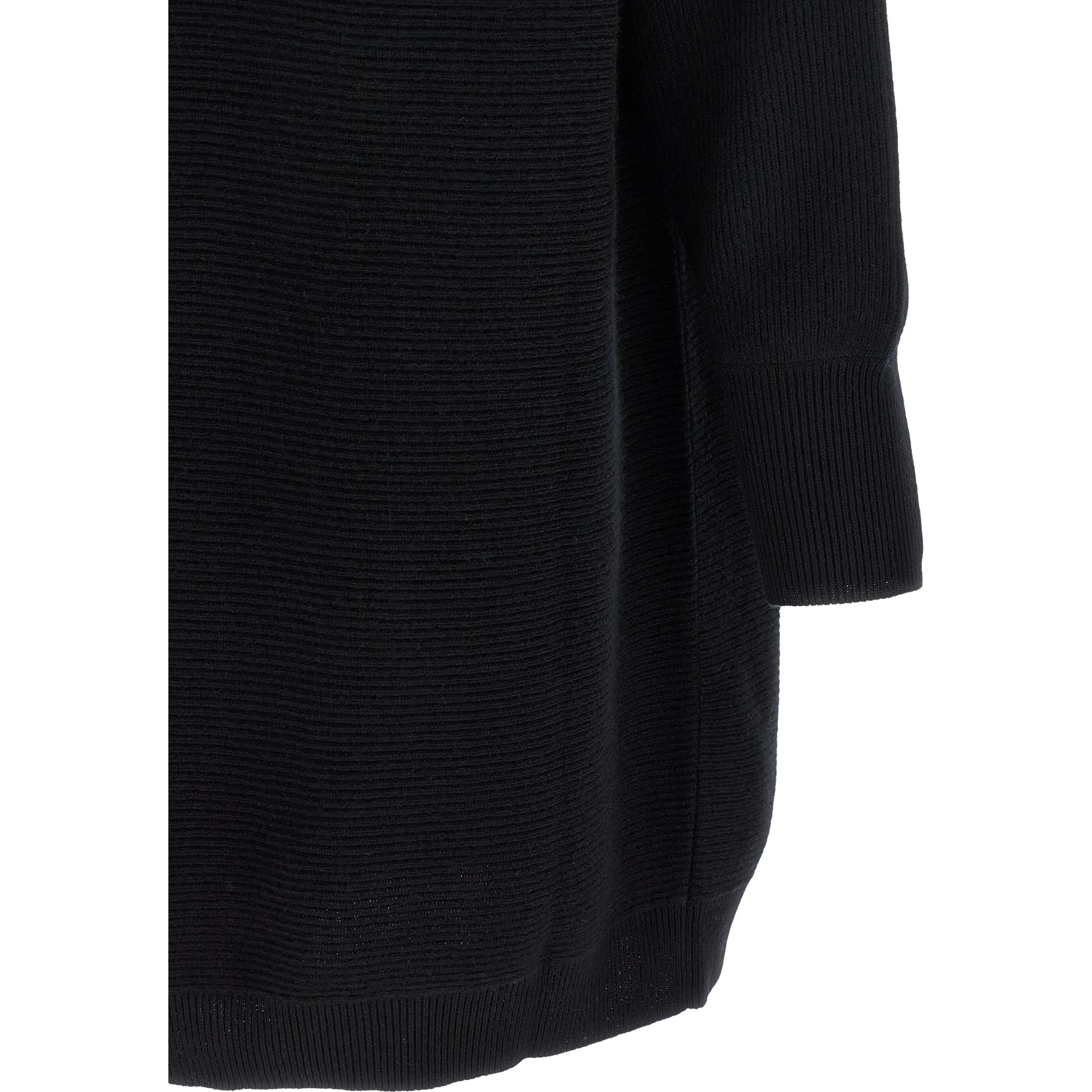 Black Virgin Wool Short Dress