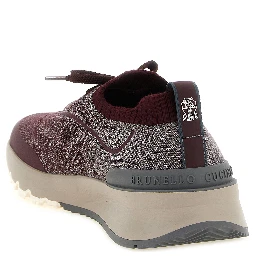 Bordeaux Cotton Athletic Sneakers