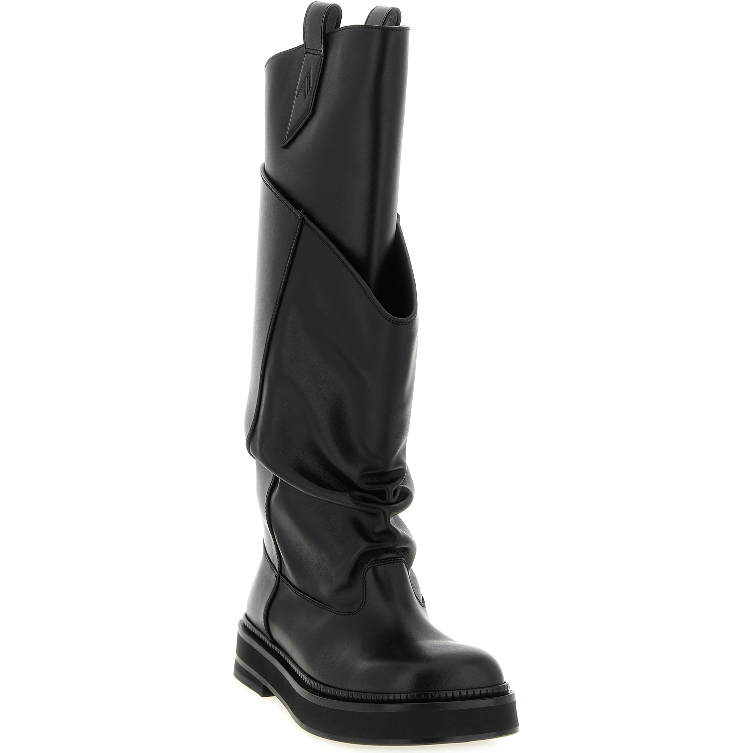 Black Calfskin Over The Knee