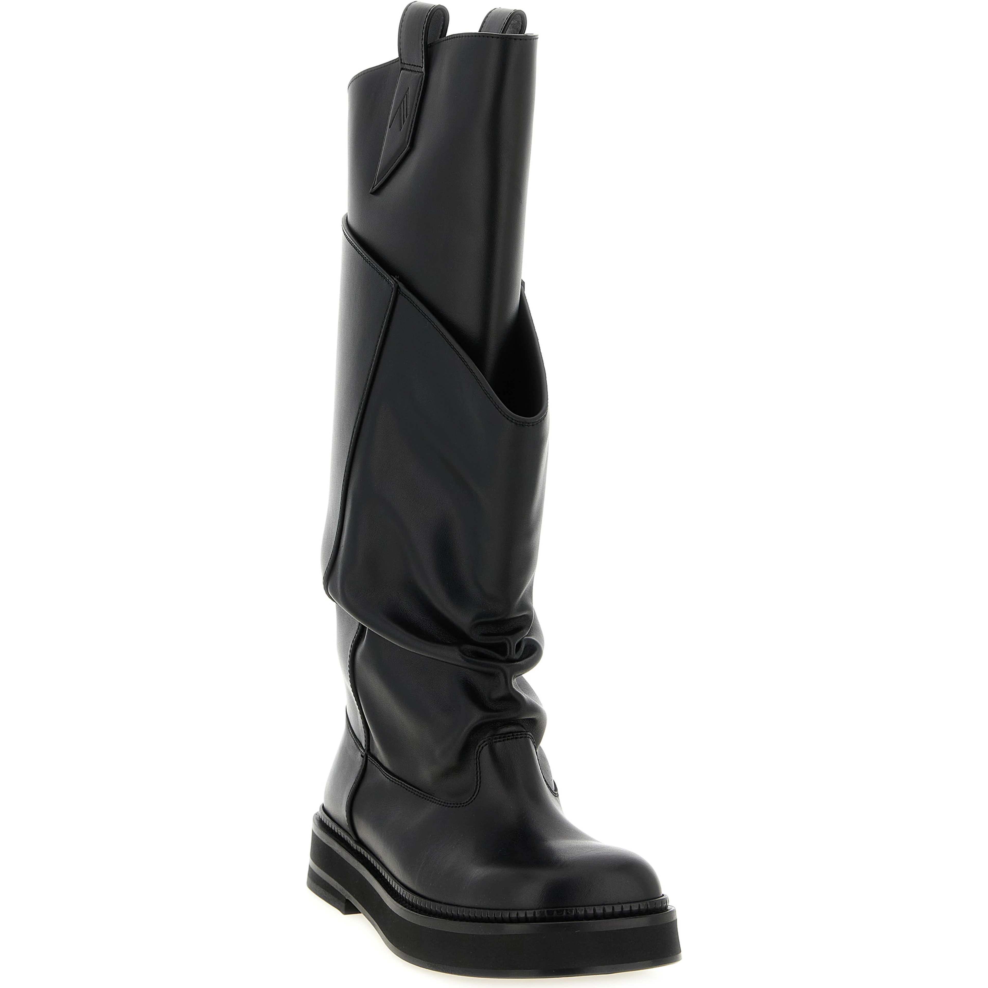Black Calfskin Over The Knee