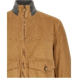 Beige Lamb Leather Leather Jacket