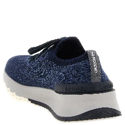 Blue Cotton Athletic Sneakers