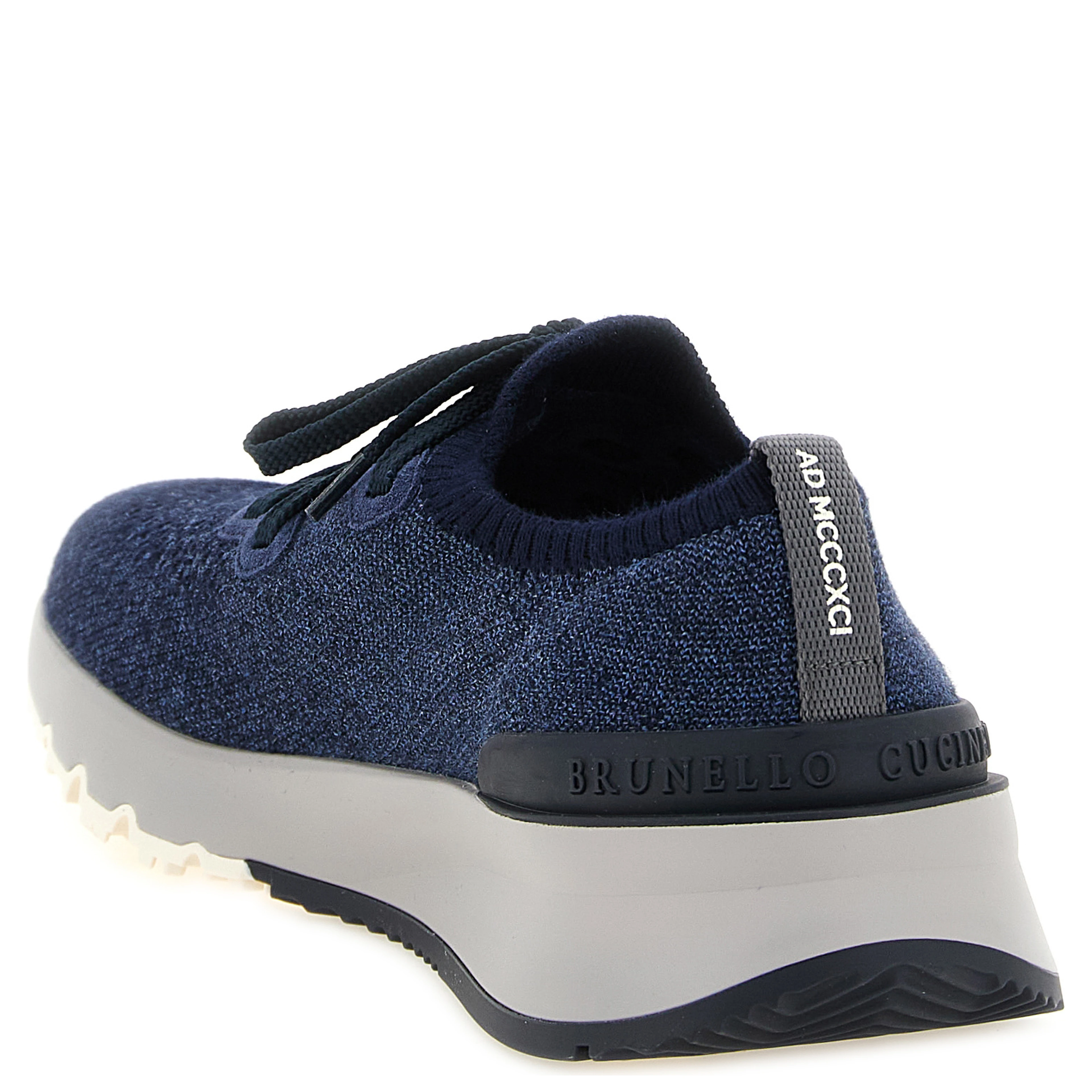 Blue Cotton Athletic Sneakers