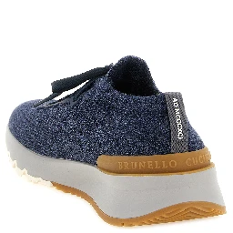 Blue Wool Athletic Sneakers