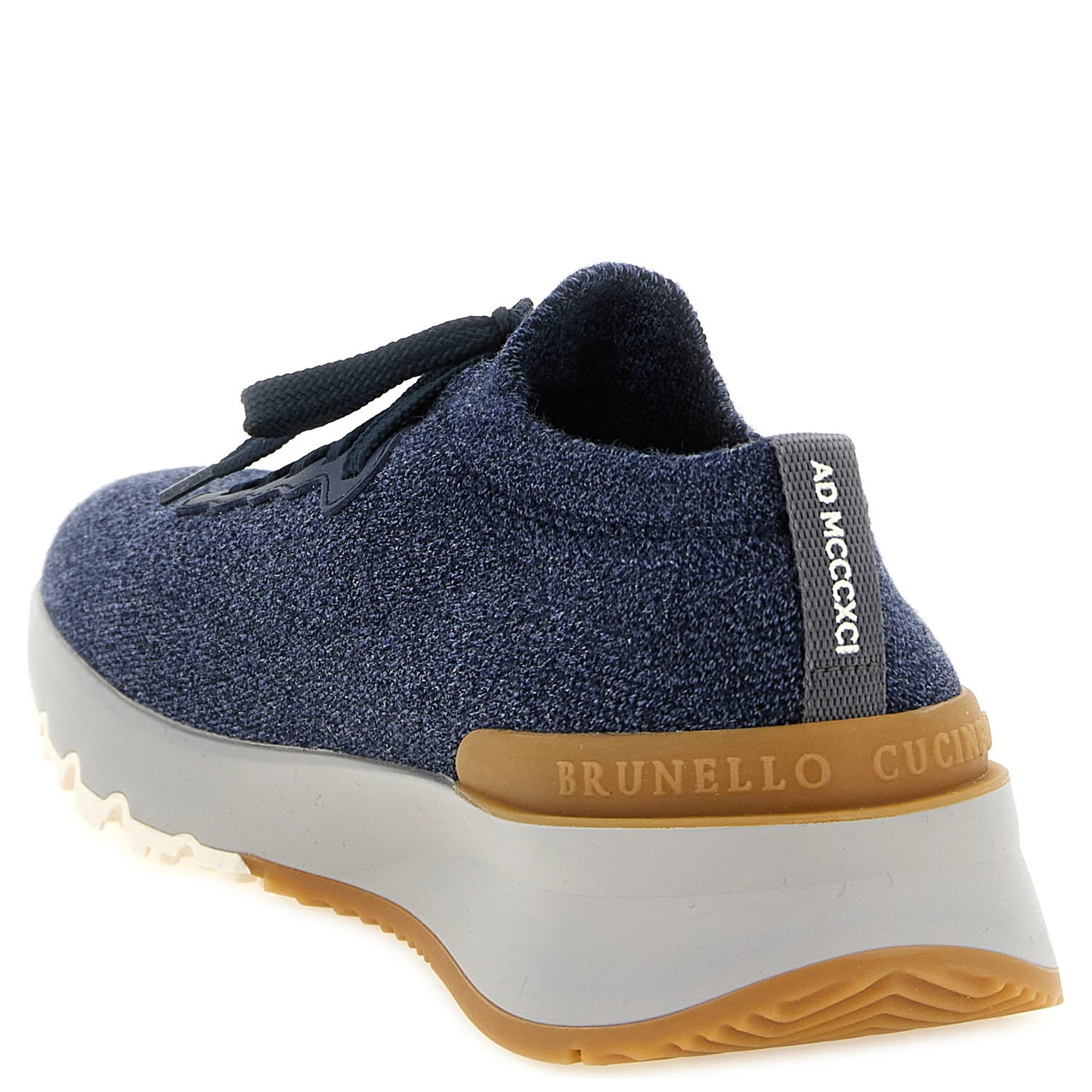 Blue Wool Athletic Sneakers