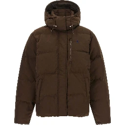 Brown Polyester Full-Length Jacket