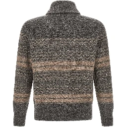 Gray Alpaca Leather Cardigan