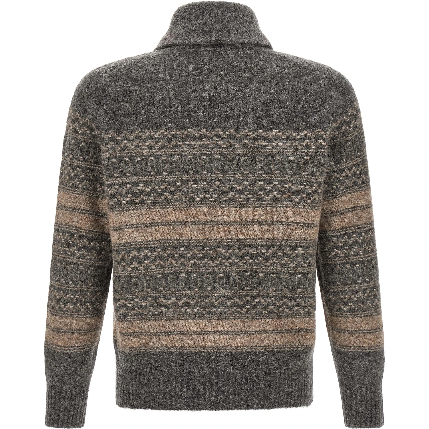 Gray Alpaca Leather Cardigan